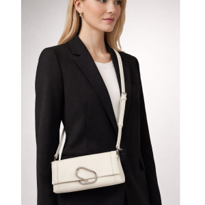 Elegant Ivory Flap Shoulder Bag