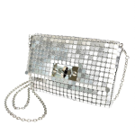 Silver Mirror Chain Clutch Bag